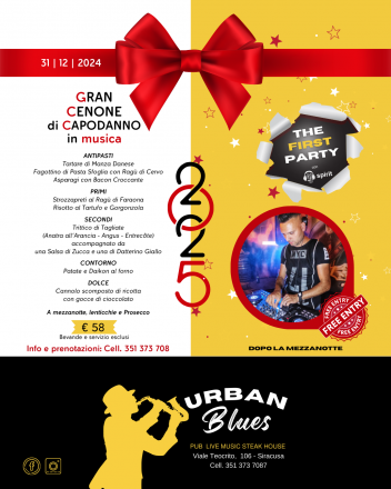 Gran cenone di capodanno in musica + the first party , free entry, dopo la mezzanotte